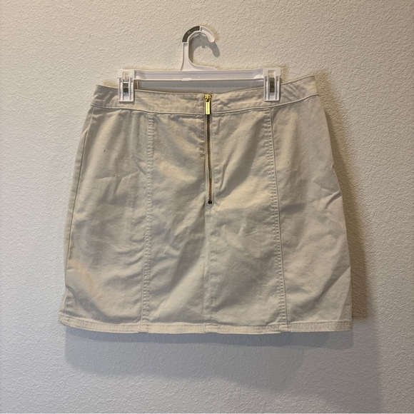 Michael Kors Cream Button Front Crop Top & Mini Skirt Set – Size L - Picture 13 of 16